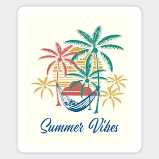 Summertime - Retro Summer Vibes (Blue) Magnet